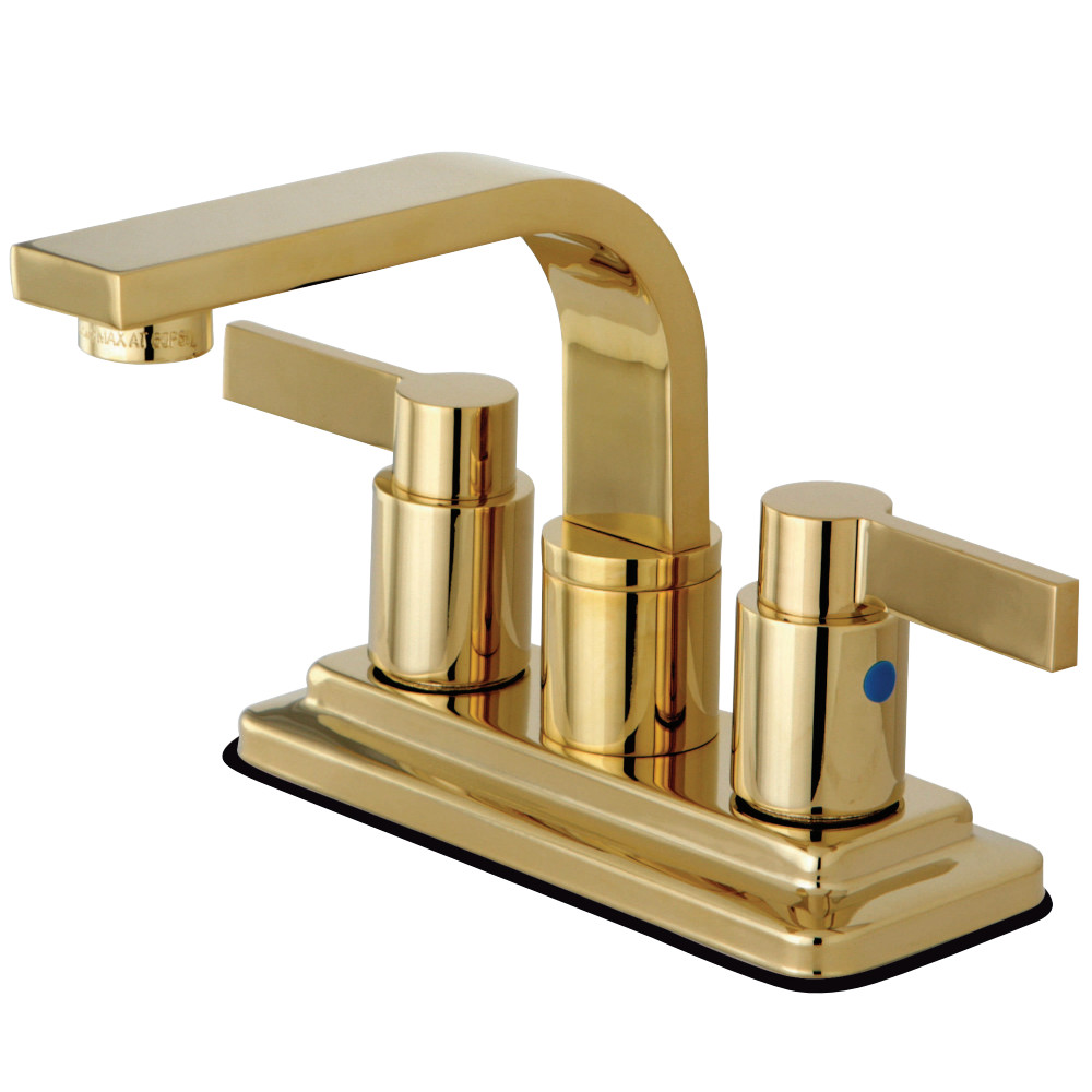 Kingston Brass KB8462NDL NuvoFusion 4-Inch Centerset Bathroom Faucet, Polished Brass