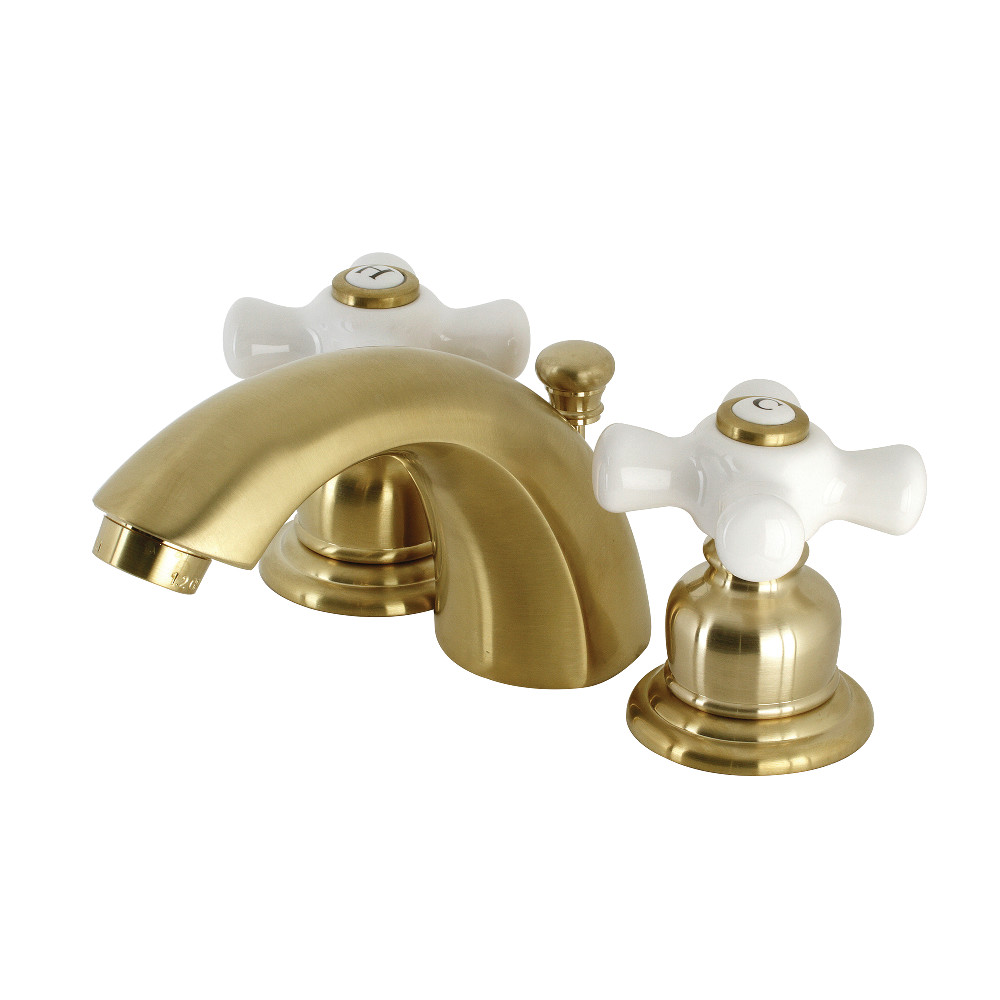 Kingston Brass KB957PXSB Victorian Mini-Widespread Bathroom Faucet, Brushed Brass