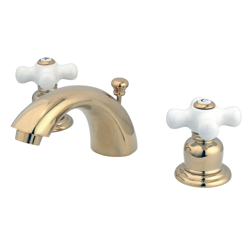 Kingston Brass KB952PX Victorian Mini-Widespread Bathroom Faucet, Polished Brass