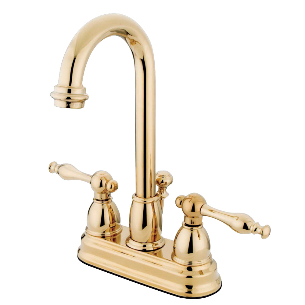 Kingston Brass KB3612NL 4 in. Centerset Bathroom Faucet, Polished Brass