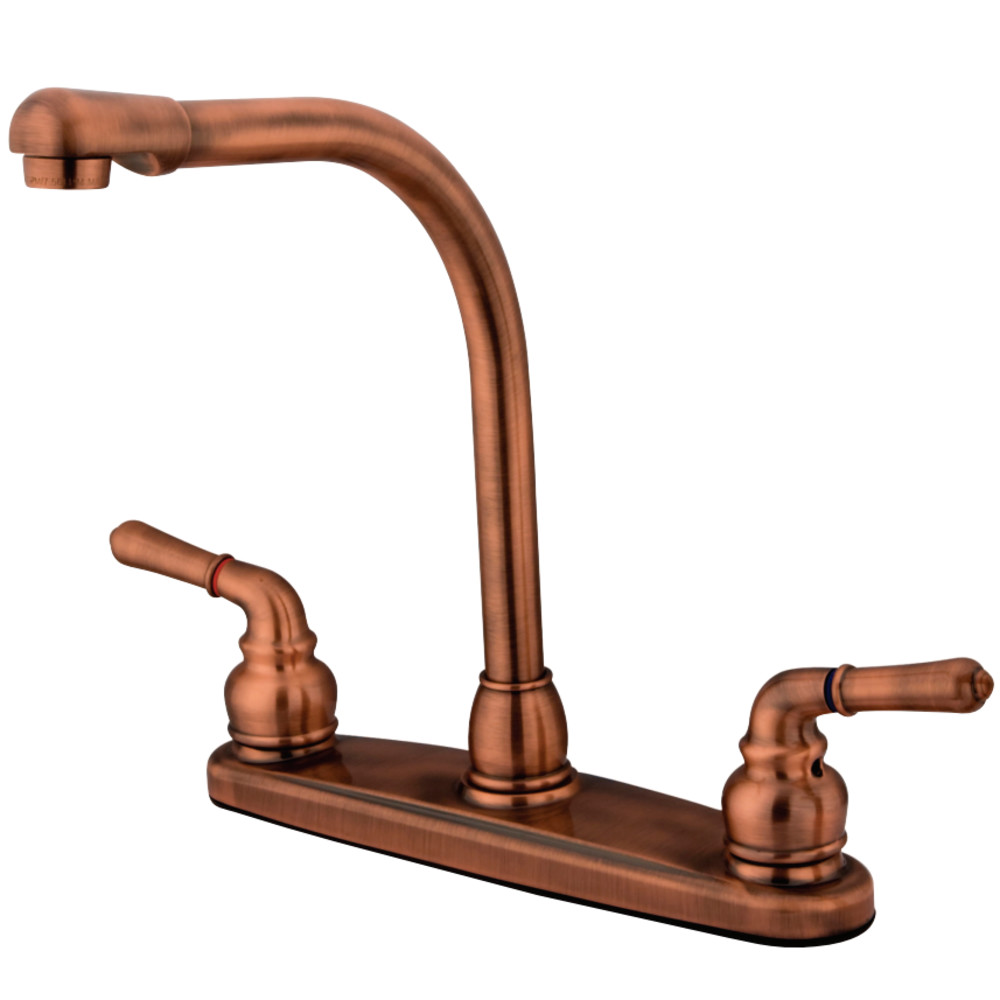 Kingston Brass KB756LS Magellan Centerset Kitchen Faucet, Antique Copper