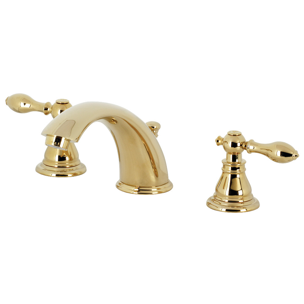 Kingston Brass KB962ACL American Classic Widespread Bathroom Faucet with Retail Pop-Up, Polished Brass