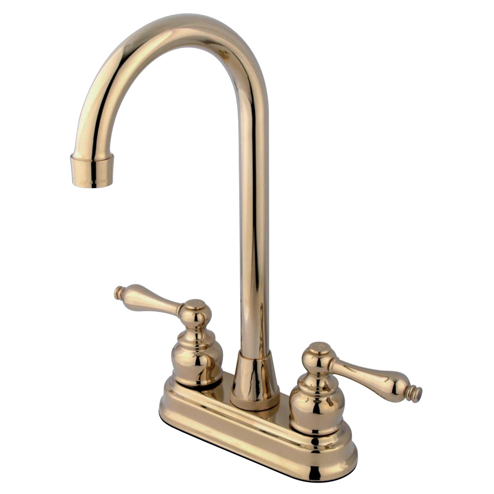 Kingston Brass KB492AL Victorian 4" Centerset High Arch Bar Faucet, Polished Brass