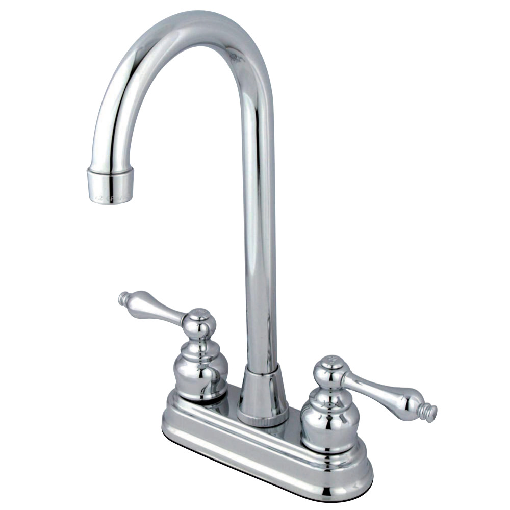 Kingston Brass KB491AL Victorian 4" Centerset High Arch Bar Faucet, Polished Chrome