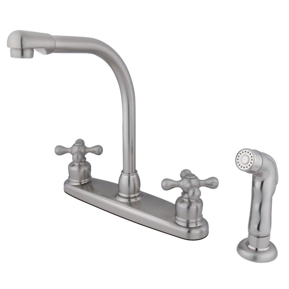 Kingston Brass KB718AXSP Victorian Centerset Kitchen Faucet, Brushed Nickel