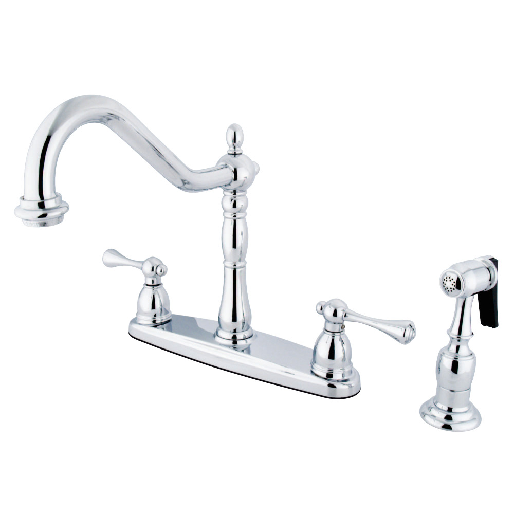 Kingston Brass KB7751BLBS English Vintage Centerset Kitchen Faucet, Polished Chrome