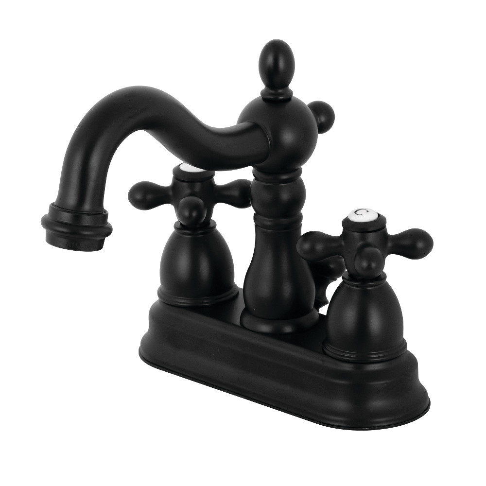 Kingston Brass KB1600AX Heritage 4 in. Centerset Bathroom Faucet, Matte Black