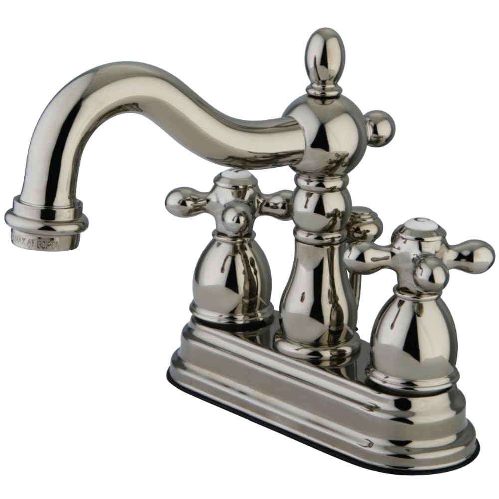 Kingston Brass KB1606AX Heritage 4 in. Centerset Bathroom Faucet, Polished Nickel