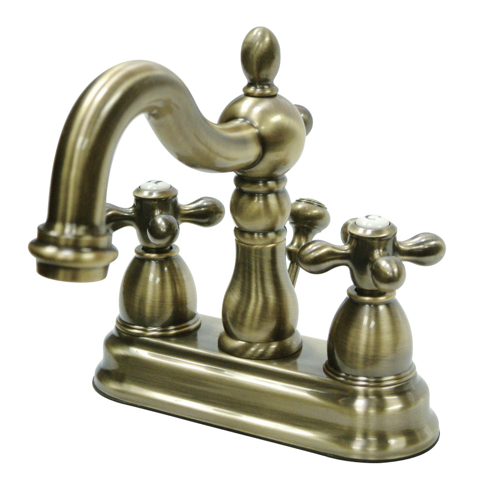 Kingston Brass KB1603AX Heritage 4 in. Centerset Bathroom Faucet, Antique Brass
