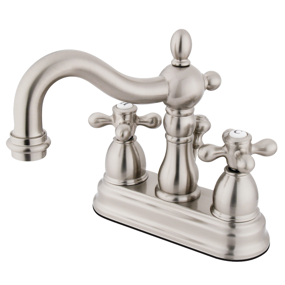 Kingston Brass KB1608AX Heritage 4 in. Centerset Bathroom Faucet, Brushed Nickel