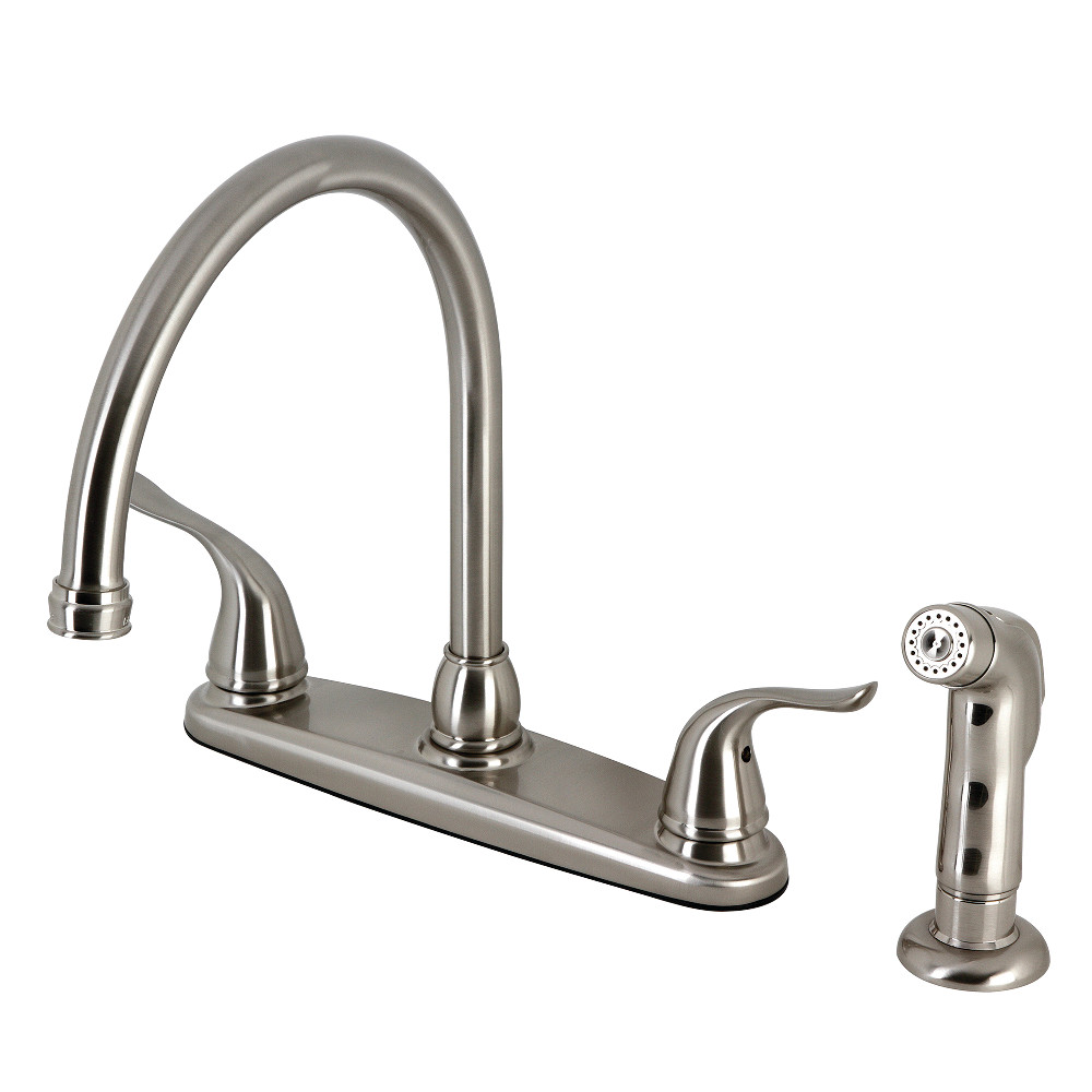 Kingston Brass KB798YLSP Yosemite 8-Inch Centerset Kitchen Faucet with Sprayer, Brushed Nickel