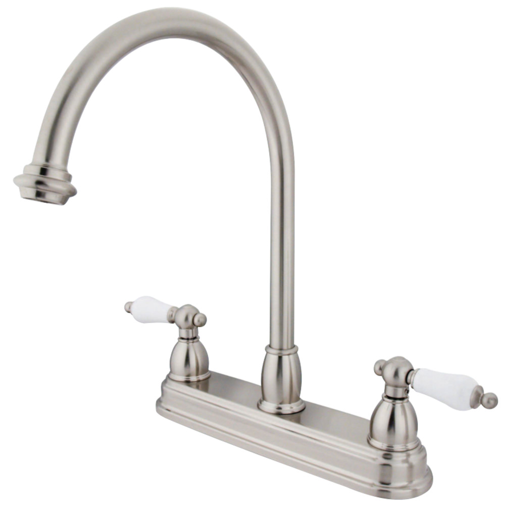 Kingston Brass KB3748PL Restoration Centerset Kitchen Faucet, Brushed Nickel