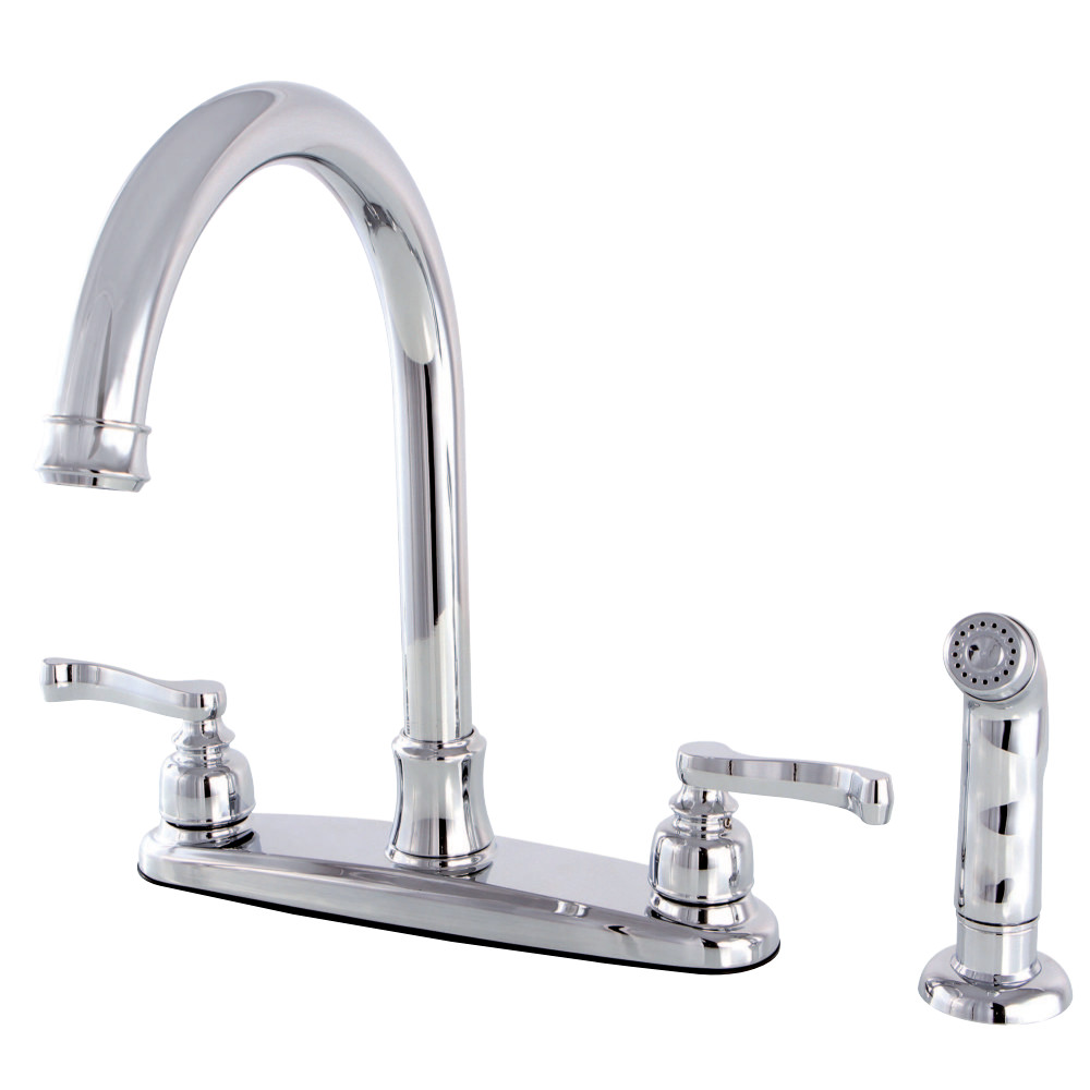 Kingston Brass FB7791FLSP Royale 8-Inch Centerset Kitchen Faucet with Sprayer, Polished Chrome