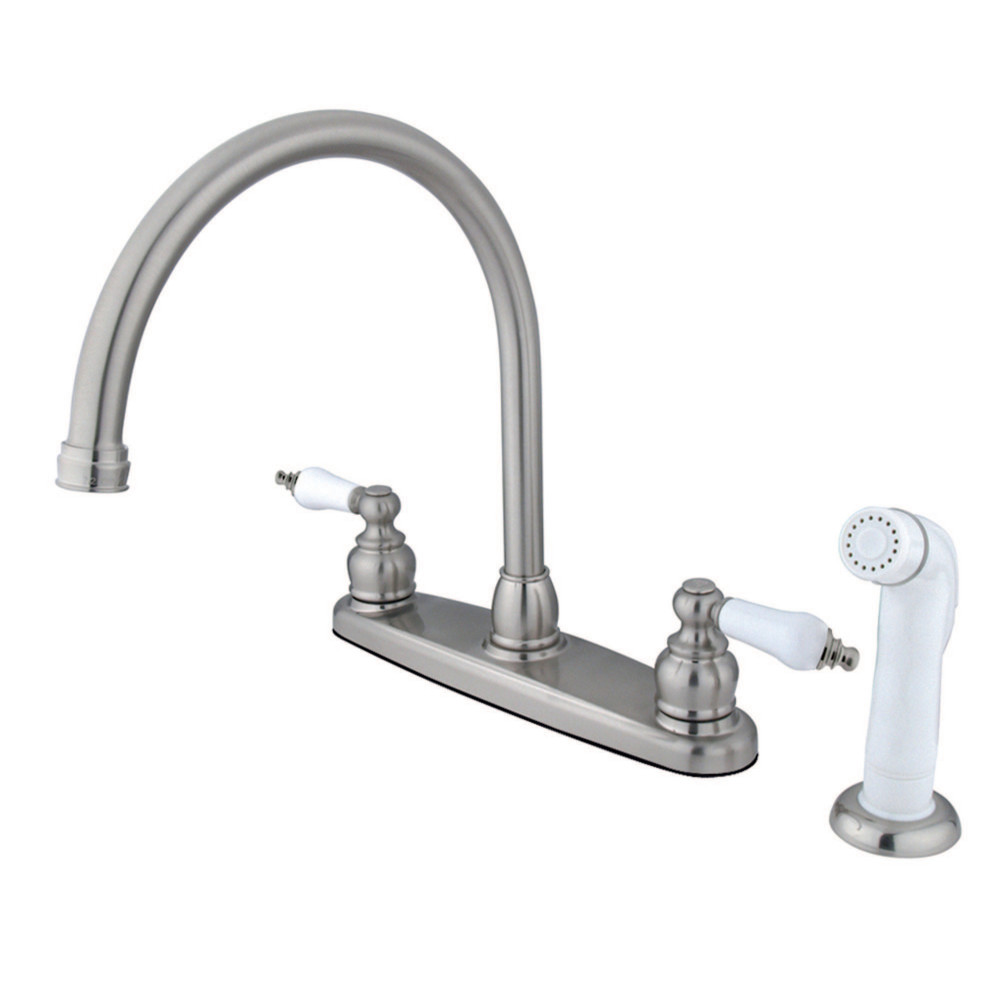 Kingston Brass KB728 Vintage Centerset Kitchen Faucet, Brushed Nickel