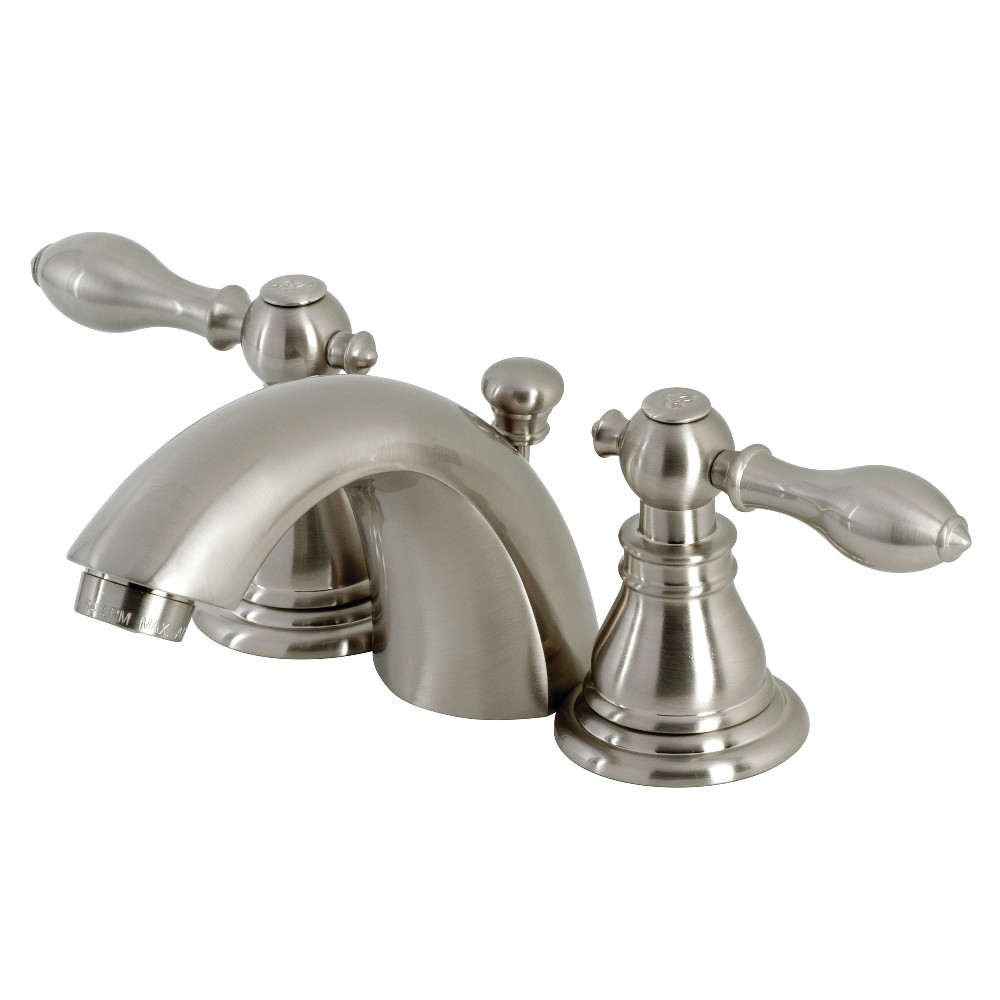 Kingston Brass KB958ACL American Classic Mini-Widespread Bathroom Faucet with Plastic Pop-Up, Brushed Nickel