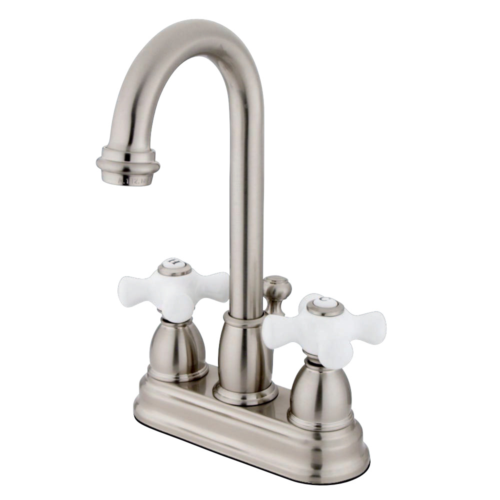Kingston Brass KB3618PX 4 in. Centerset Bathroom Faucet, Brushed Nickel