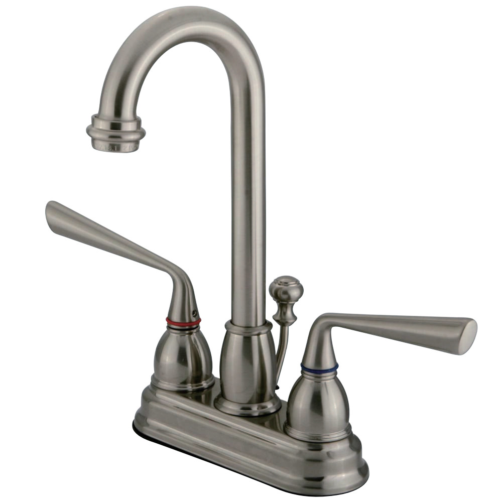 Kingston Brass KB3618ZL 4 in. Centerset Bathroom Faucet, Brushed Nickel