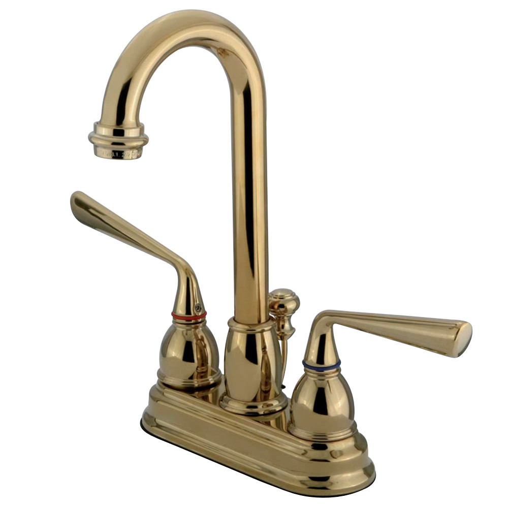 Kingston Brass KB3612ZL 4 in. Centerset Bathroom Faucet, Polished Brass