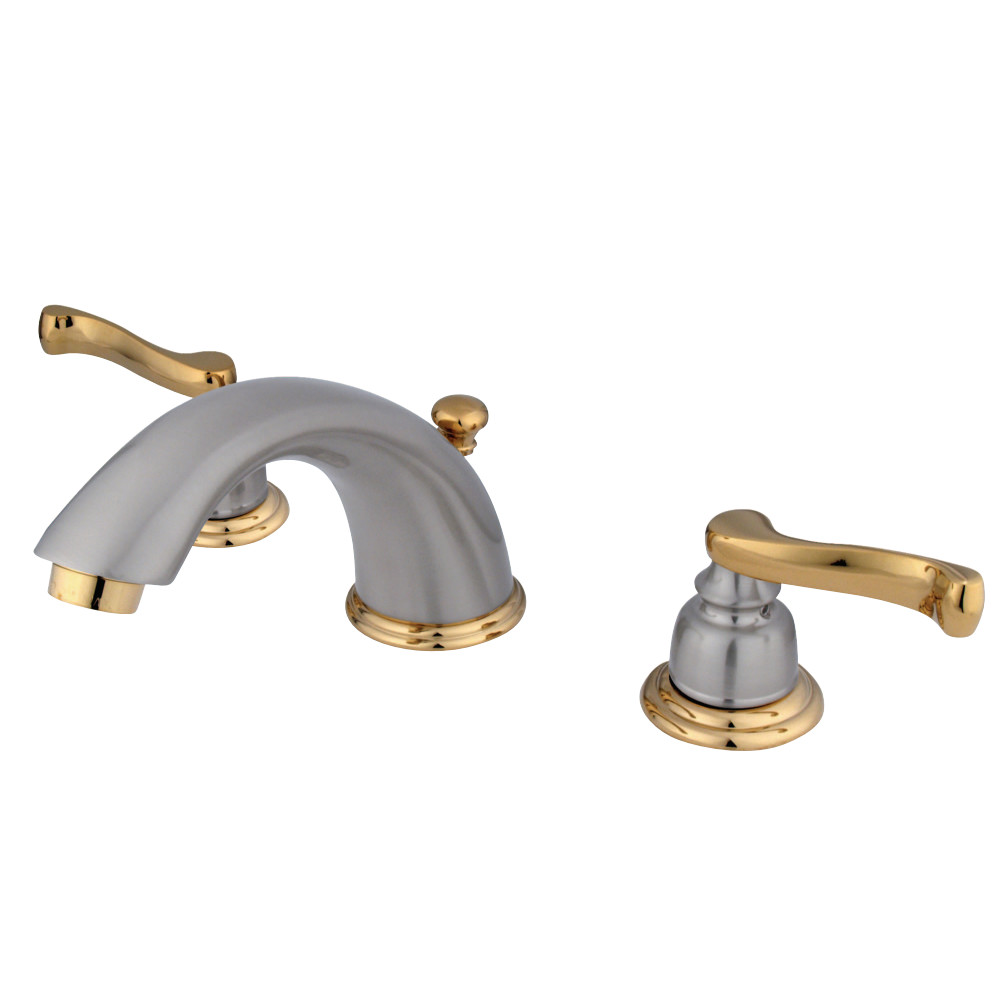 Kingston Brass KB8969FL 8 in. Widespread Bathroom Faucet, Brushed Nickel/Polished Brass
