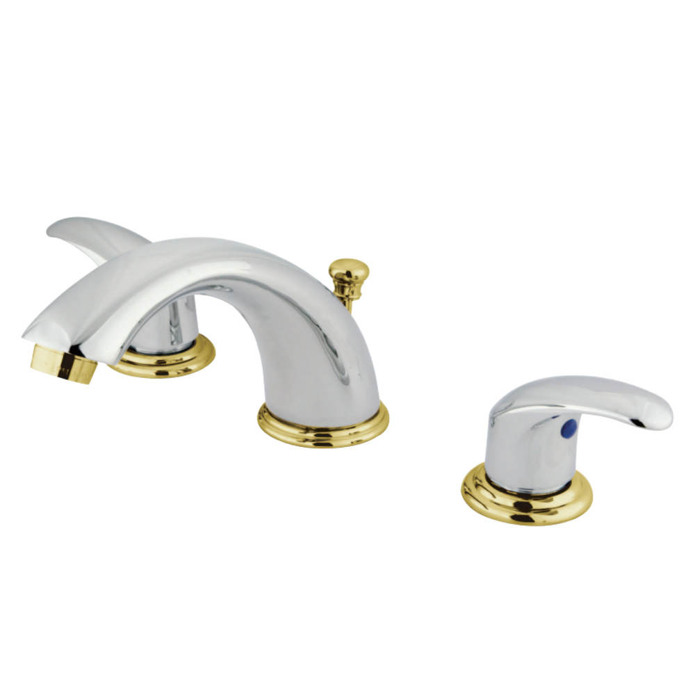 Kingston Brass KB6964LL 8 in. Widespread Bathroom Faucet, Polished Chrome/Polished Brass