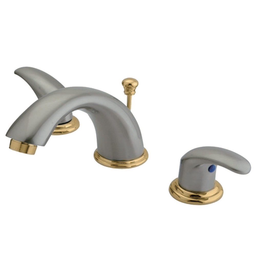 Kingston Brass KB6969LL 8 in. Widespread Bathroom Faucet, Brushed Nickel/Polished Brass