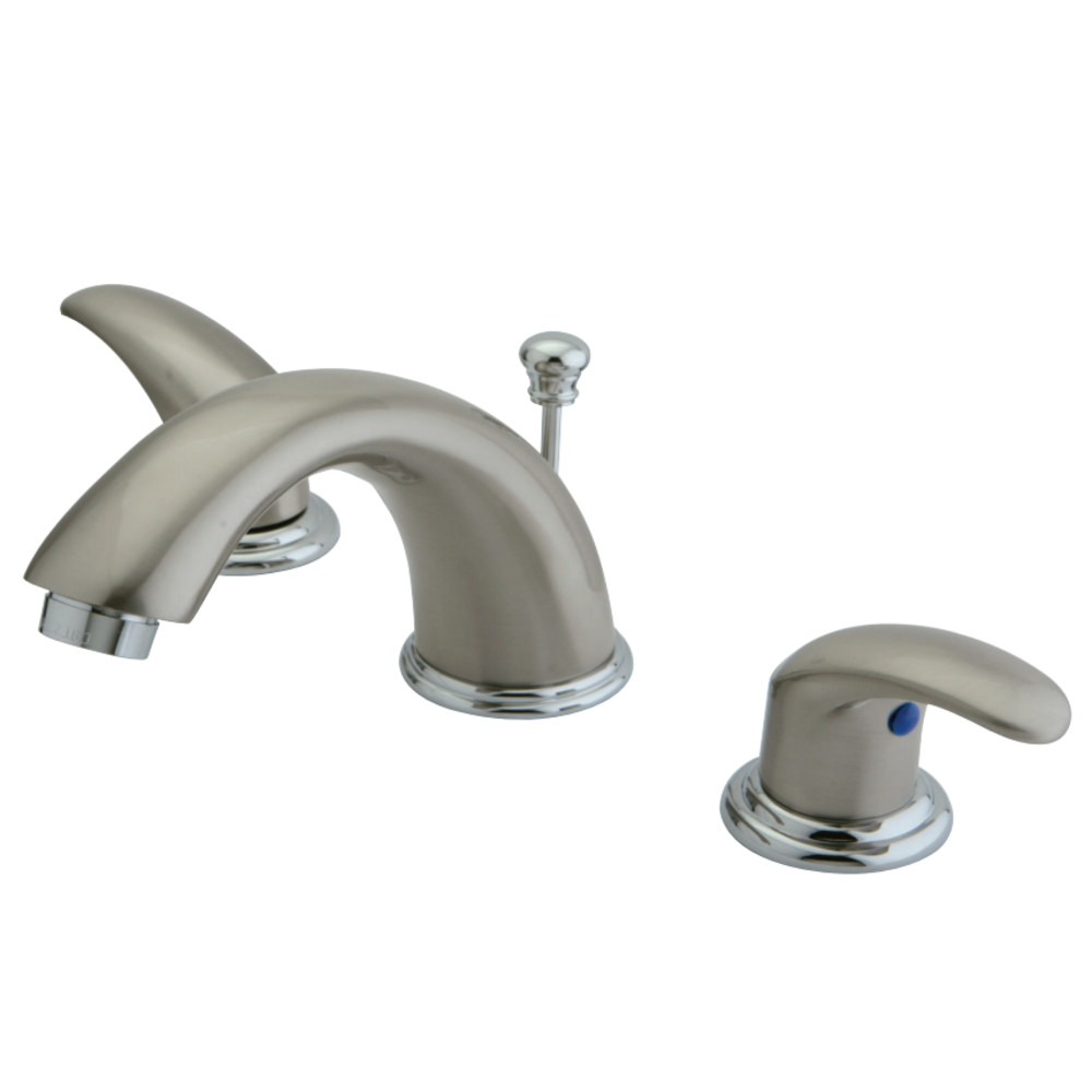Kingston Brass KB6967LL 8 in. Widespread Bathroom Faucet, Brushed Nickel/Polished Chrome