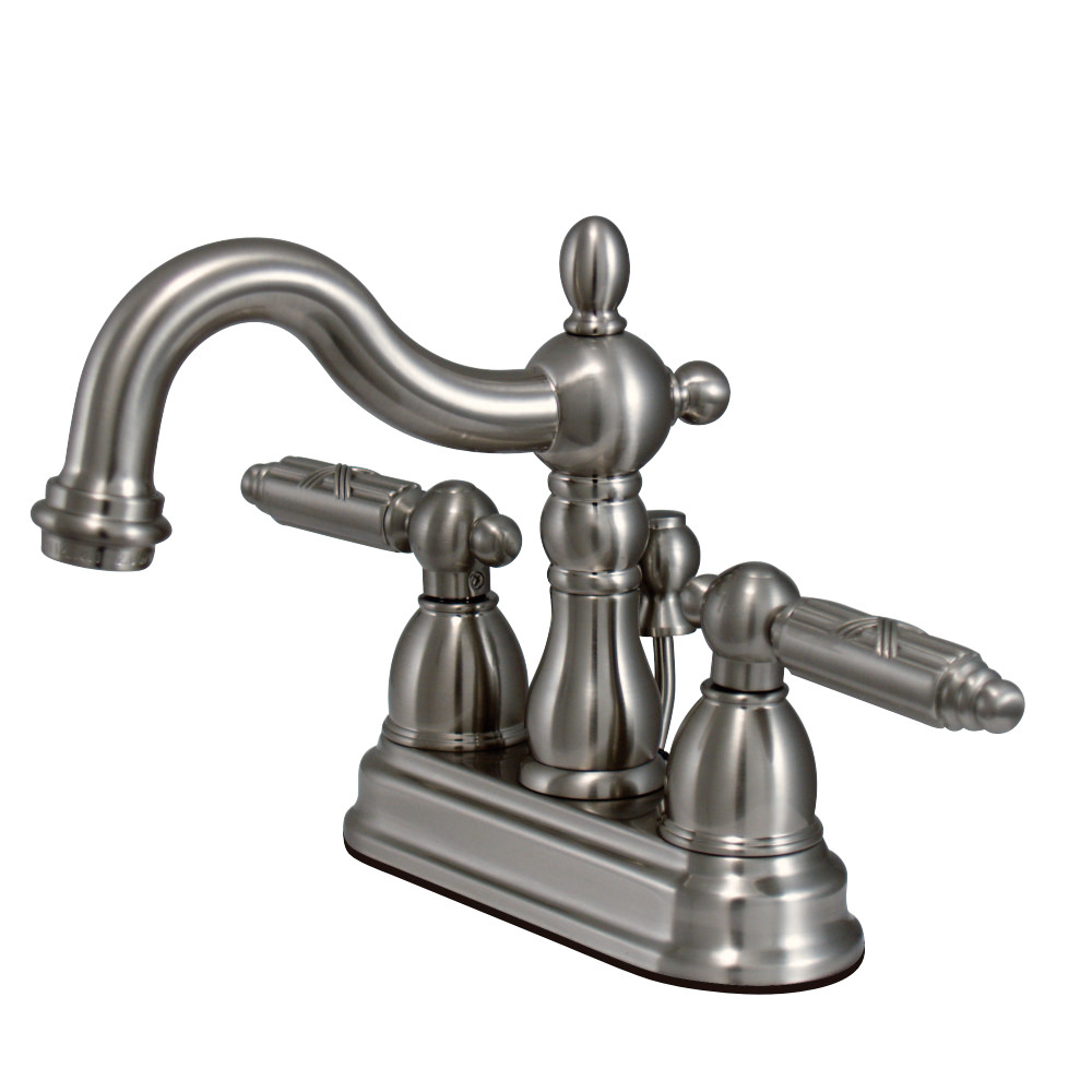 Kingston Brass KB1608GL 4 in. Centerset Bathroom Faucet, Brushed Nickel