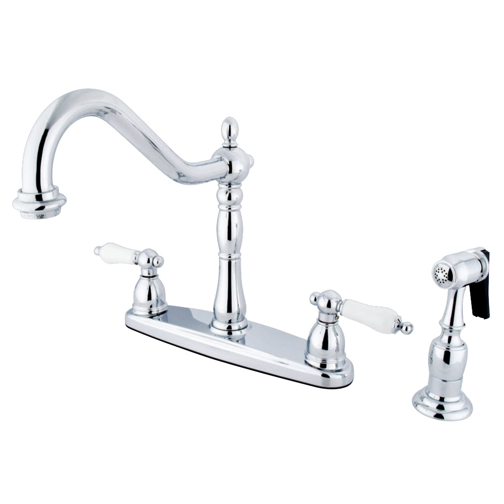 Kingston Brass KB1751PLBS Heritage Centerset Kitchen Faucet, Polished Chrome