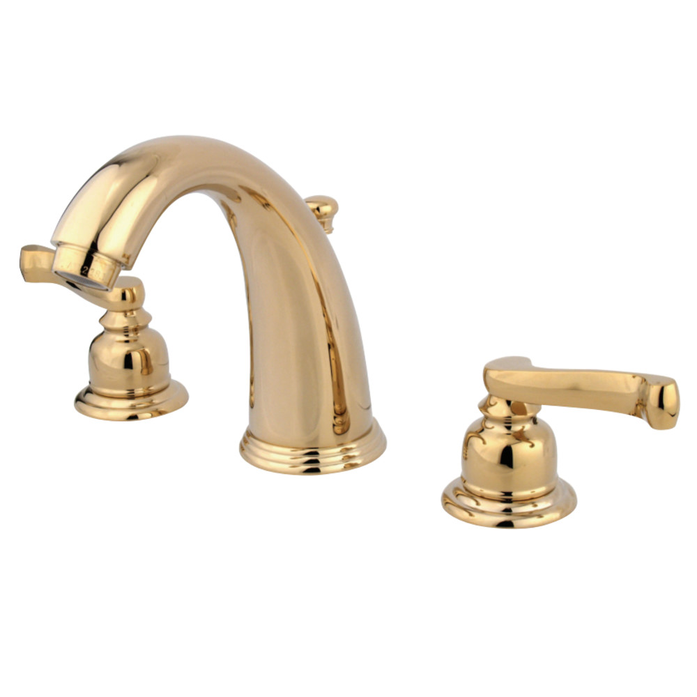 Kingston Brass KB982FL Widespread Bathroom Faucet, Polished Brass