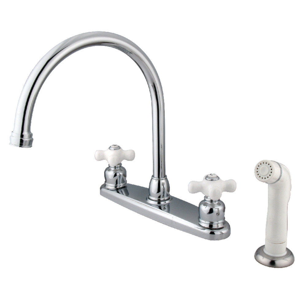 Kingston Brass KB721PX 8-Inch Centerset Kitchen Faucet, Polished Chrome