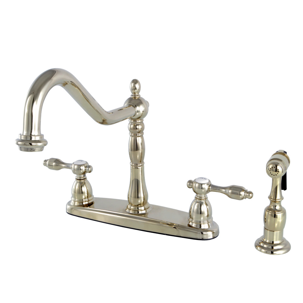 Kingston Brass KB1752TALBS Tudor Centerset Kitchen Faucet, Polished Brass