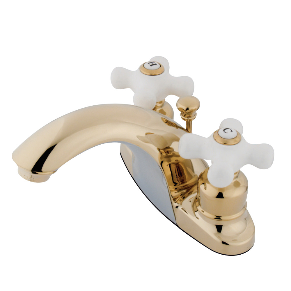 Kingston Brass KB7642PX 4 in. Centerset Bathroom Faucet, Polished Brass
