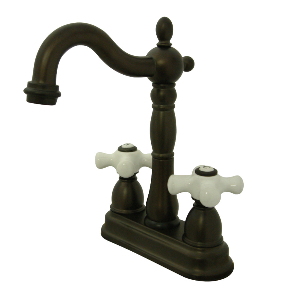 Kingston Brass KB1495PX Heritage Two-Handle Bar Faucet, Oil Rubbed Bronze