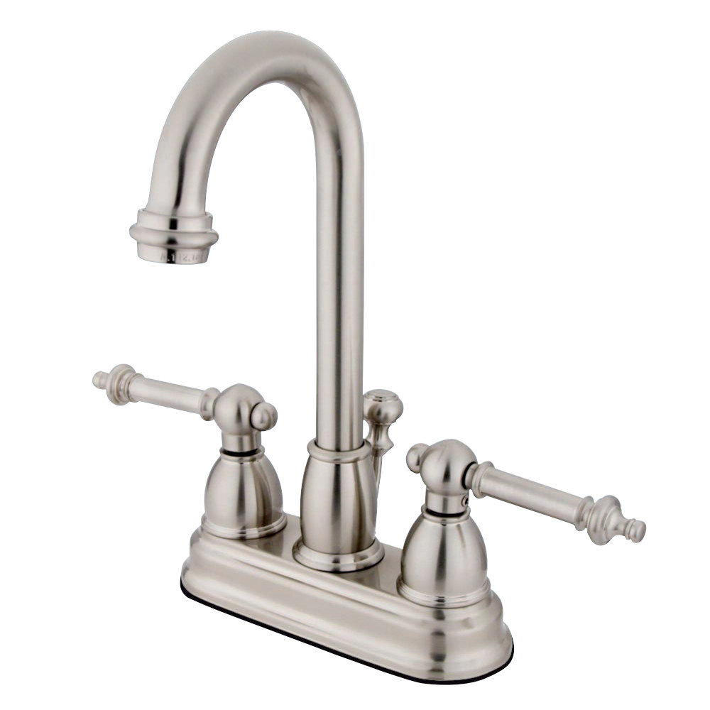 Kingston Brass KB3618TL 4 in. Centerset Bathroom Faucet, Brushed Nickel