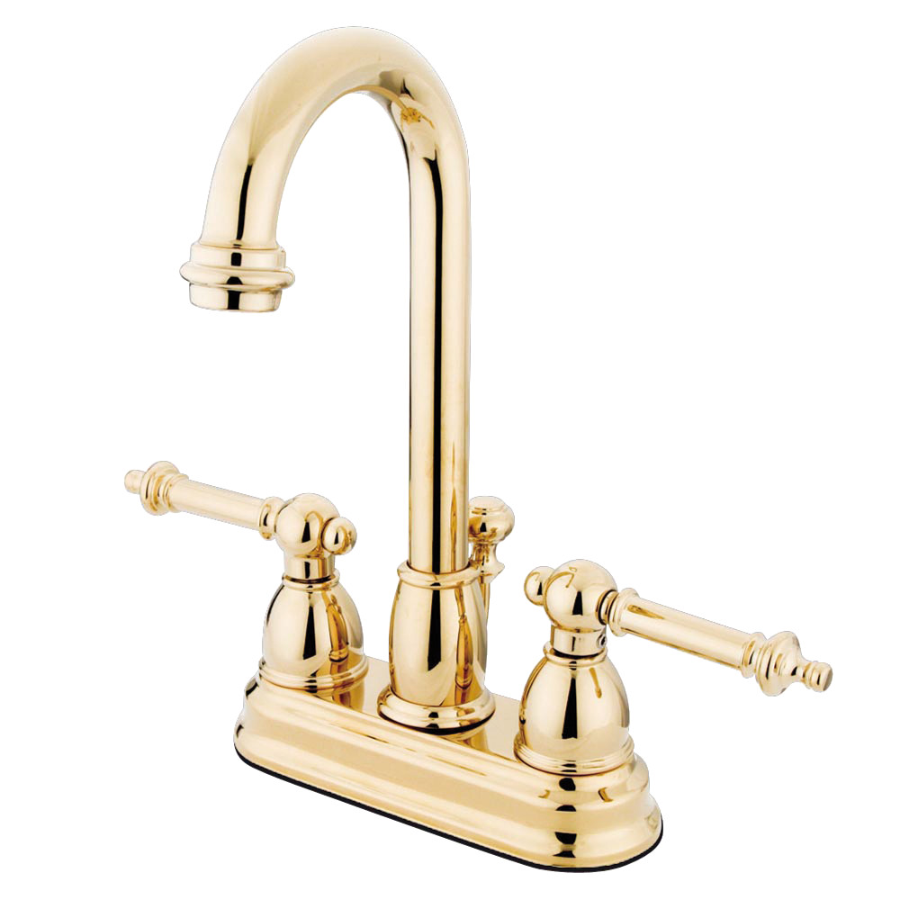 Kingston Brass KB3612TL 4 in. Centerset Bathroom Faucet, Polished Brass