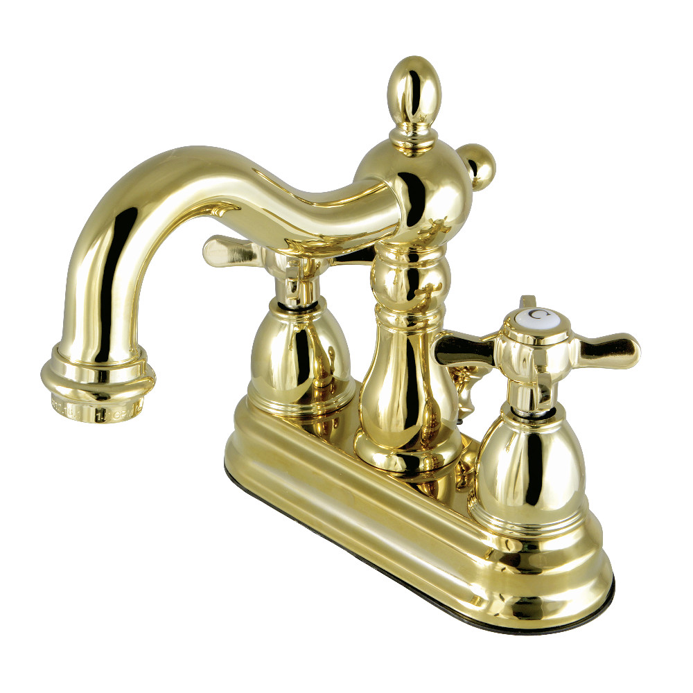 Kingston Brass KB1602BEX 4 in. Centerset Bathroom Faucet, Polished Brass