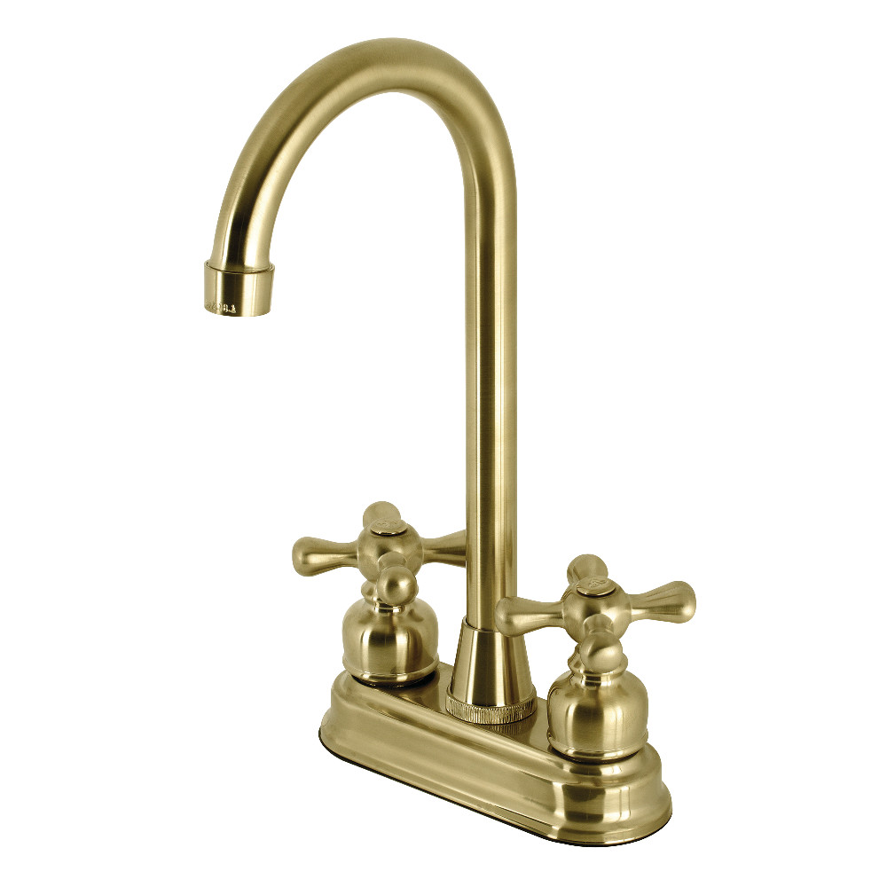 Kingston Brass KB497AXSB 4-Inch Bar Faucet, Brushed Brass