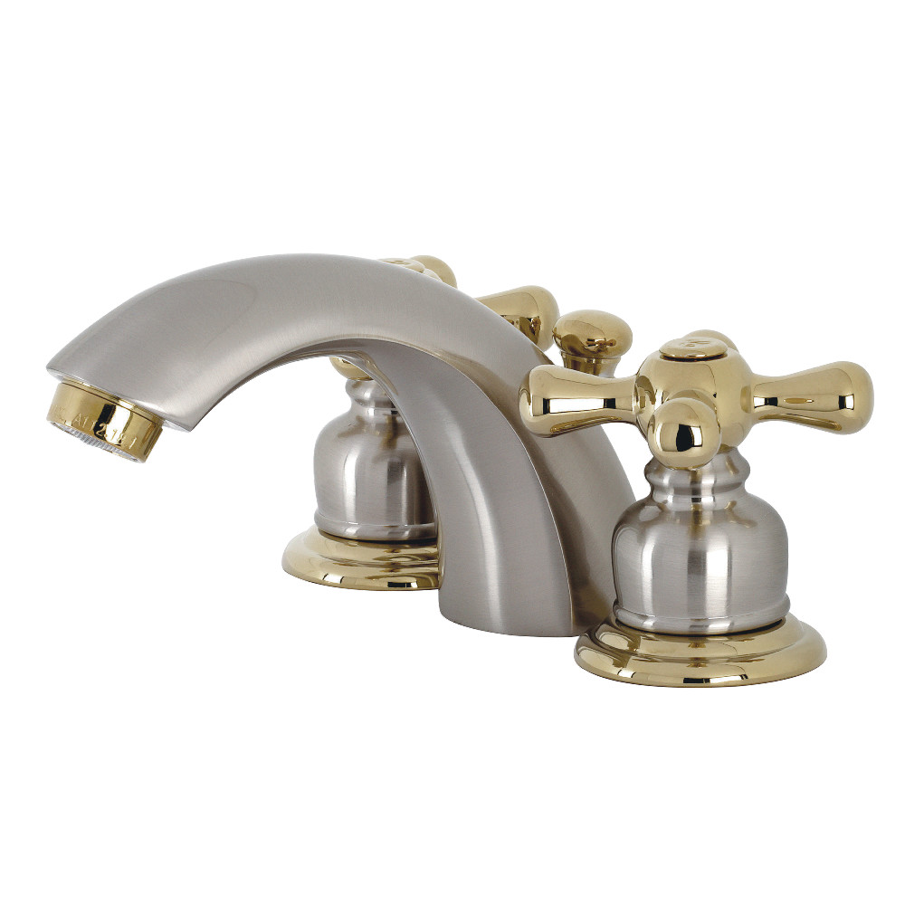 Kingston Brass KB949AX Victorian Mini-Widespread Bathroom Faucet, Brushed Nickel/Polished Brass