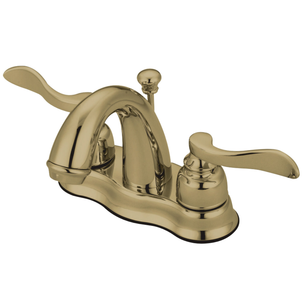 Kingston Brass KB7612NFL 4 in. Centerset Bathroom Faucet, Polished Brass