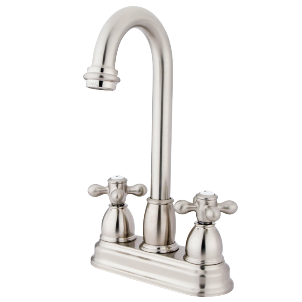 Kingston Brass KB3498AX Restoration 4" Centerset Bar Faucet, Brushed Nickel