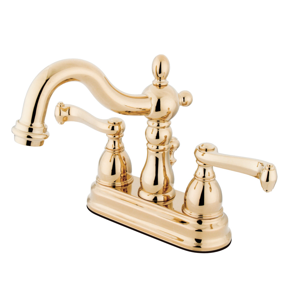Kingston Brass KB1602FL 4 in. Centerset Bathroom Faucet, Polished Brass