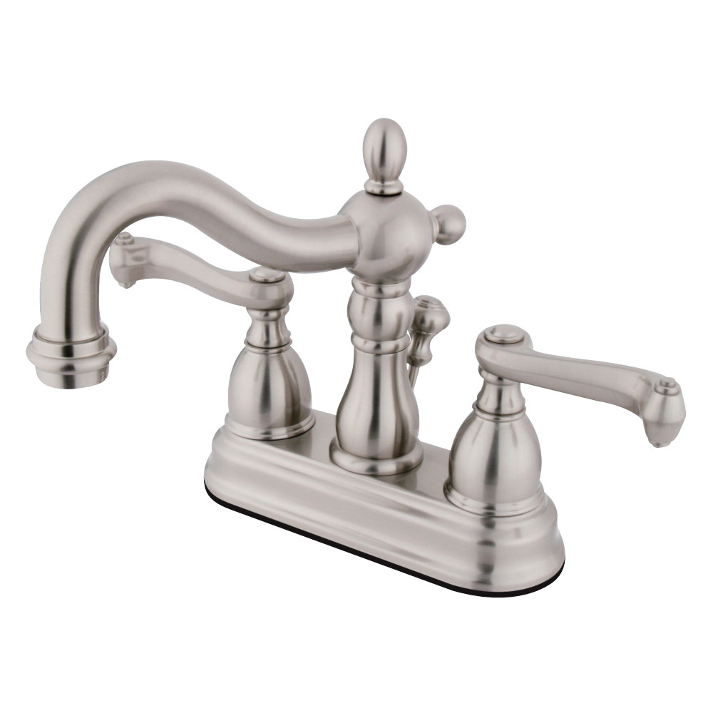 Kingston Brass KB1608FL 4 in. Centerset Bathroom Faucet, Brushed Nickel