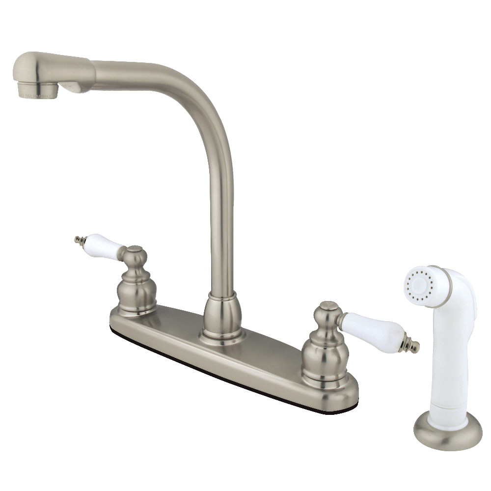 Kingston Brass KB718 Victorian Centerset Kitchen Faucet, Brushed Nickel