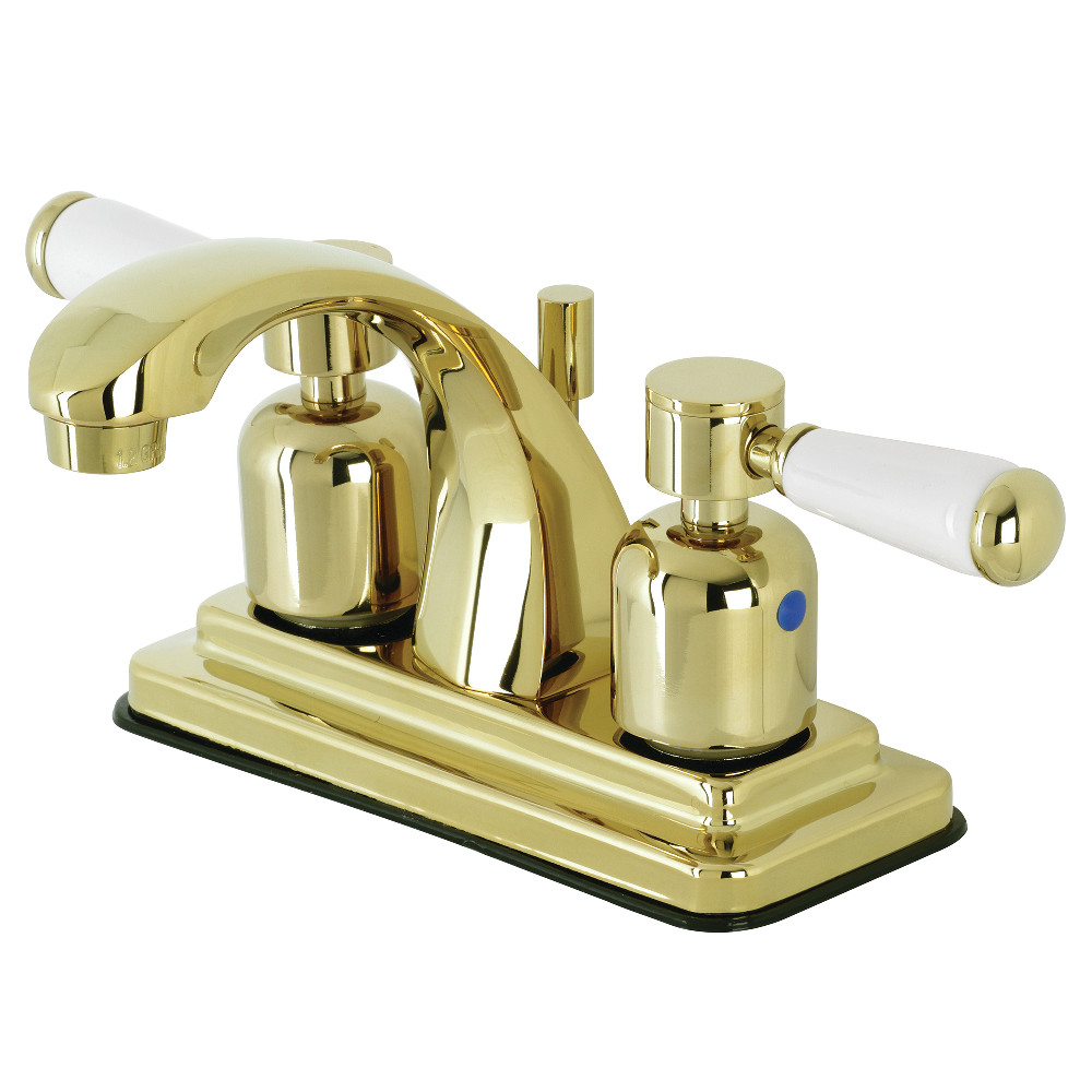 Kingston Brass KB4642DPL 4 in. Centerset Bathroom Faucet, Polished Brass