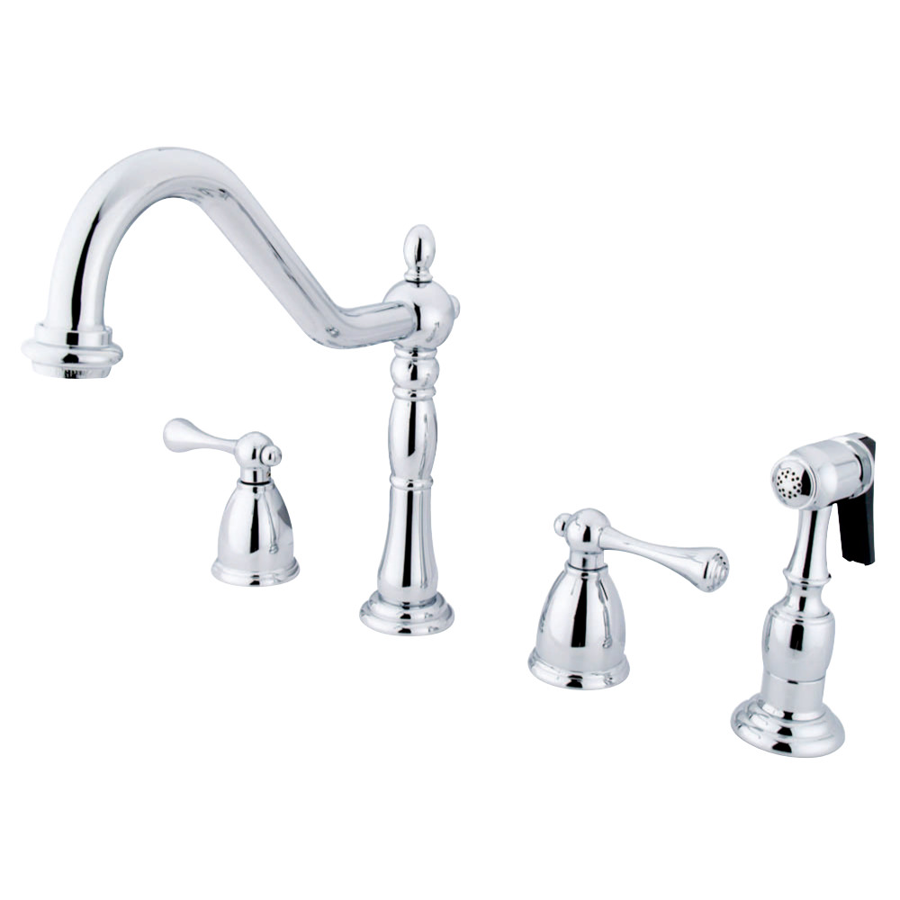 Kingston Brass KB1791BLBS Widespread Kitchen Faucet, Polished Chrome