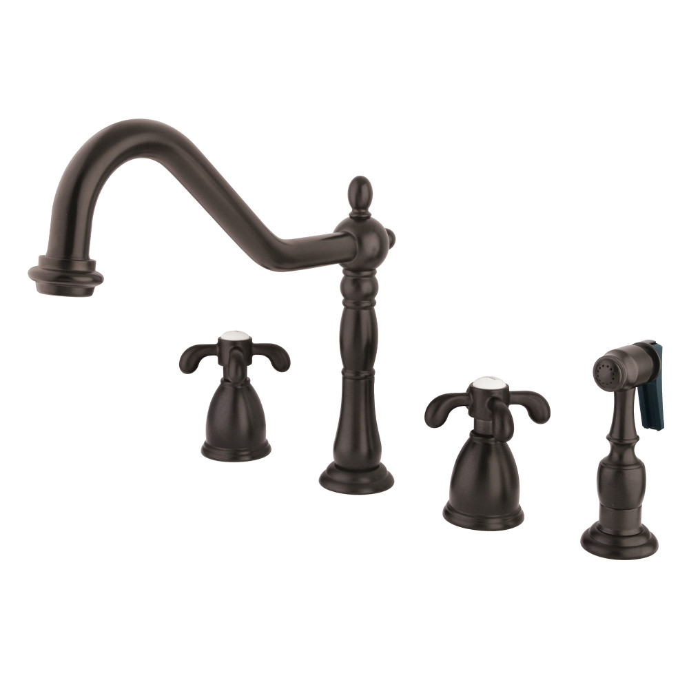 Kingston Brass KB1795TXBS Widespread Kitchen Faucet, Oil Rubbed Bronze