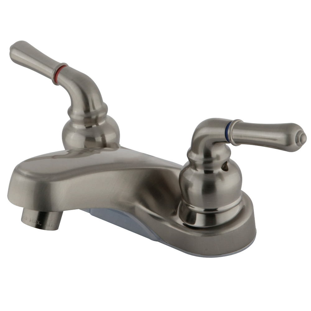 Kingston Brass KB258LP 4 in. Centerset Bathroom Faucet, Brushed Nickel