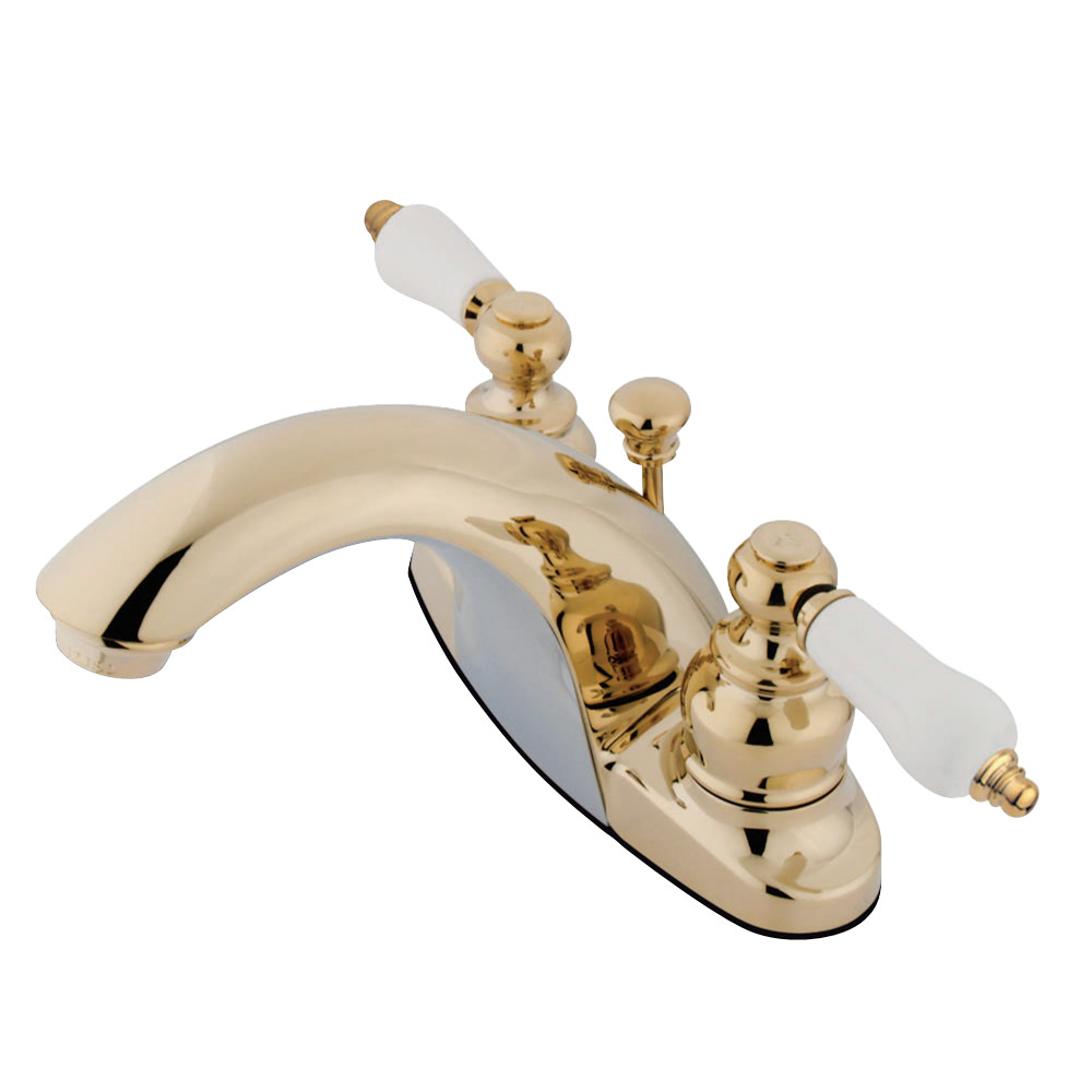 Kingston Brass KB7642PL 4 in. Centerset Bathroom Faucet, Polished Brass