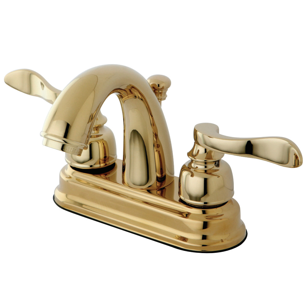 Kingston Brass KB8612NFL 4 in. Centerset Bathroom Faucet, Polished Brass