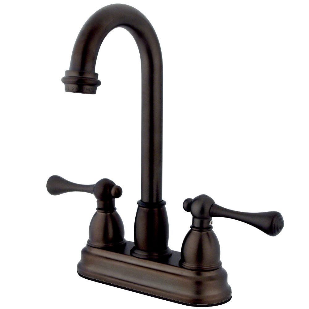 Kingston Brass KB3495BL Vintage Collection Classic 4" Centerset Bar Faucet, Oil Rubbed Bronze